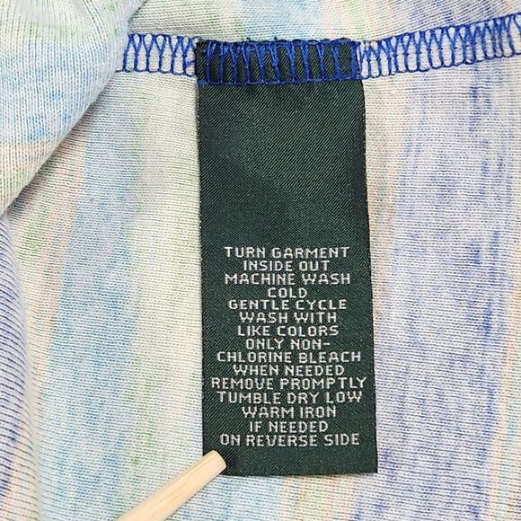 LRL Lauren Jeans Co. Womens Top Large Spring 3/4 Sleeve Coastal Artsy - Picture 5 of 7